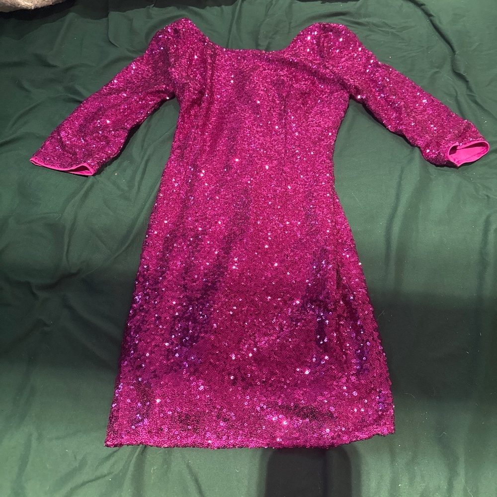Pink sequined party dress